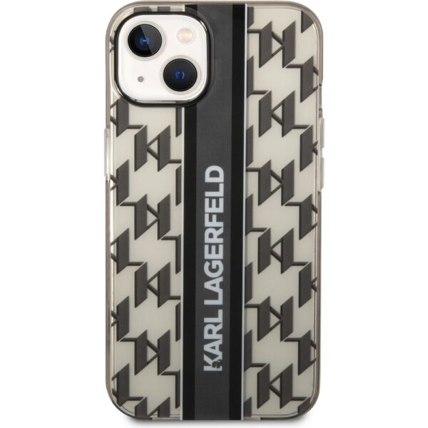 Karl Lagerfeld Monogram Vertical Stripe kryt iPhone 14 Plus černý