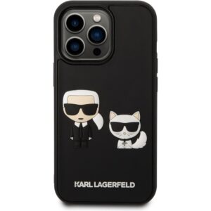 Karl Lagerfeld and Choupette 3D kryt iPhone 14 Pro Max černý