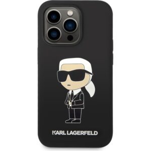 Karl Lagerfeld Liquid Silicone Ikonik NFT kryt iPhone 14 Pro Max černý