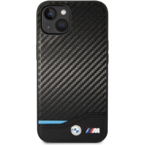 BMW M PU Carbon Blue Line kryt iPhone 14 Plus černý
