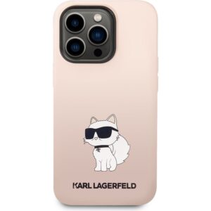 Karl Lagerfeld Liquid Silicone Choupette NFT kryt iPhone 14 Pro růžový