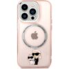 Karl Lagerfeld MagSafe kryt IML Karl and Choupette NFT iPhone 14 Pro růžový