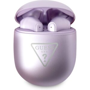 Guess True Wireless Triangle Logo BT5.0 4H Stereo Earphones Glossy Purple