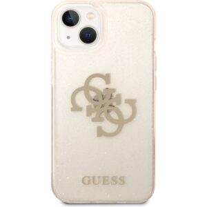 Guess TPU Big 4G Full Glitter kryt iPhone 14 zlatý