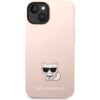 Karl Lagerfeld Liquid Silicone Choupette kryt iPhone 14 Plus růžový