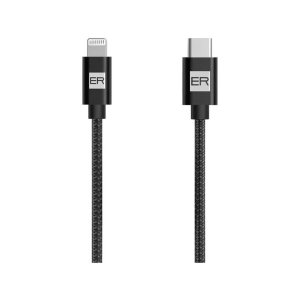 ER POWER USB-C/Lightning kabel černý 2 m