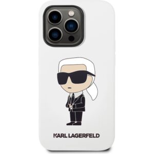 Karl Lagerfeld Liquid Silicone Ikonik NFT kryt iPhone 14 Pro bílý