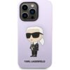 Karl Lagerfeld Liquid Silicone Ikonik NFT kryt iPhone 14 Pro fialový