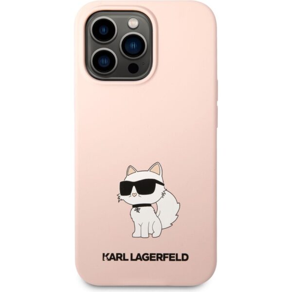 Karl Lagerfeld Liquid Silicone Choupette NFT kryt iPhone 13 Pro růžový