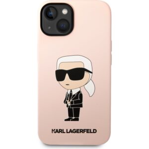 Karl Lagerfeld Liquid Silicone Ikonik NFT kryt iPhone 14 Plus růžový