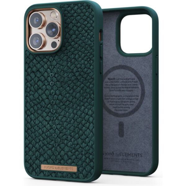 NJORD Salmon Leather Magsafe Case iPhone 13/14 Pro Max Green