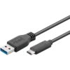 PremiumCord kabel USB-C 3.1male - USB 3.0 A male 3 m černý