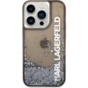 Karl Lagerfeld Translucent Liquid Glitter kryt iPhone 14 Pro černý