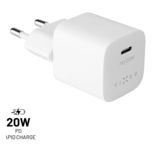 FIXED Mini nabíječka s USB-C výstupem a podporou PD 20W bílá