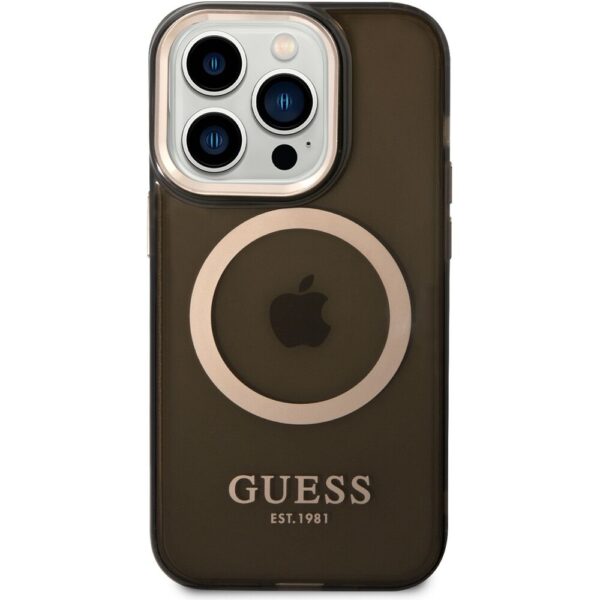 Guess Translucent MagSafe kryt iPhone 14 Pro černý