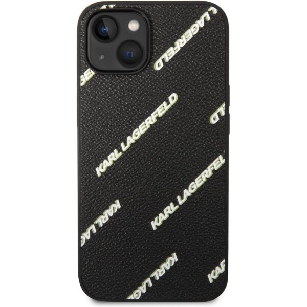 Karl Lagerfeld PU Grained Leather Logomania kryt iPhone 14 černý