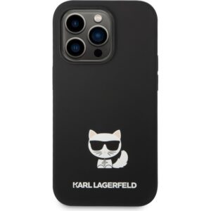 Karl Lagerfeld Liquid Silicone Choupette kryt iPhone 14 Pro černý
