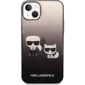 Karl Lagerfeld Gradient Karl and Choupette kryt iPhone 14 Plus černý