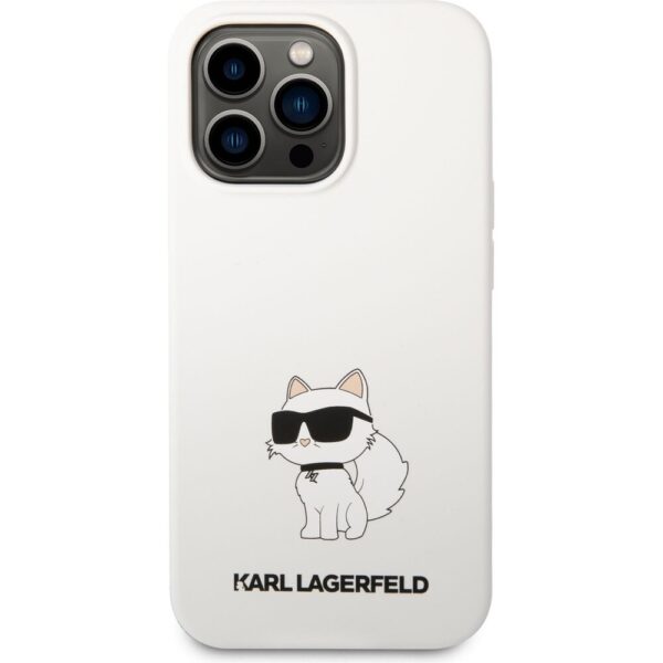 Karl Lagerfeld Liquid Silicone Choupette NFT kryt iPhone 13 Pro bílý