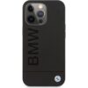 BMW Leather Hot Stamp kryt iPhone 14 Pro černý