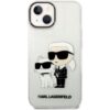 Karl Lagerfeld IML Glitter Karl and Choupette NFT kryt iPhone 14 čirý