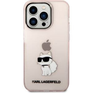 Karl Lagerfeld IML Choupette NFT kryt iPhone 14 Pro růžový