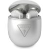 Guess True Wireless Triangle Logo BT5.0 4H Stereo Earphones Glossy Silver