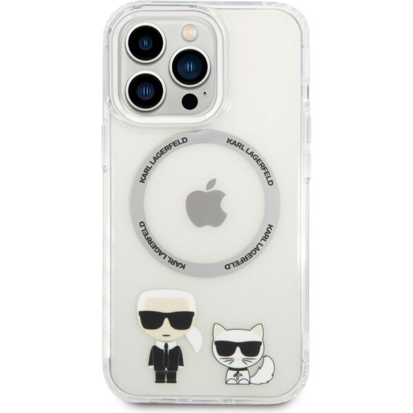 Karl Lagerfeld MagSafe kryt Karl and Choupette iPhone 14 Pro Max čirý