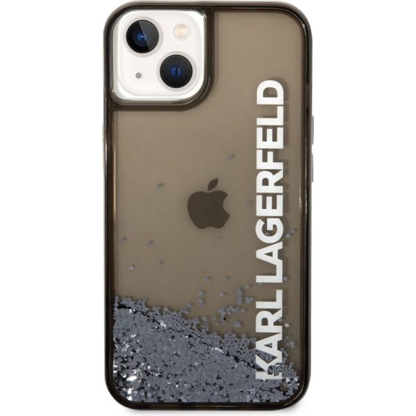 Karl Lagerfeld Translucent Liquid Glitter kryt iPhone 14 černý