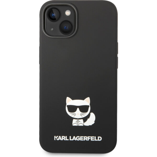 Karl Lagerfeld Liquid Silicone Choupette kryt iPhone 14 černý