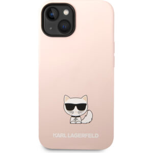 Karl Lagerfeld Liquid Silicone Choupette kryt iPhone 14 růžový