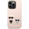 Karl Lagerfeld MagSafe kryt Liquid Silicone Karl and Choupette iPhone 14 Pro Max růžový