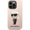 Karl Lagerfeld Liquid Silicone Ikonik NFT kryt iPhone 14 Pro Max růžový