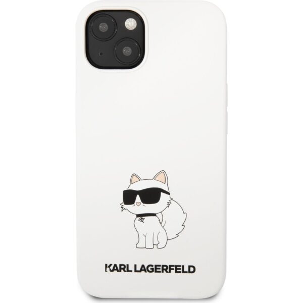 Karl Lagerfeld Liquid Silicone Choupette NFT kryt iPhone 13 bílý