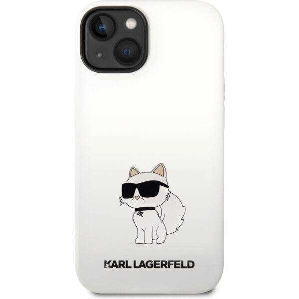 Karl Lagerfeld Liquid Silicone Choupette NFT kryt iPhone 14 bílý