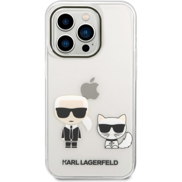 Karl Lagerfeld PC/TPU Ikonik Karl and Choupette kryt iPhone 14 Pro Max čirý